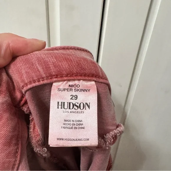 Hudson Jeans Nico Super Skinny Colored Denim Pink Size 29 - Picture 8 of 12